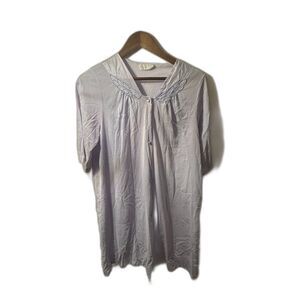 Vintage Vassarette Lavender Nightgown M Soft Feminine Button Sleepwear